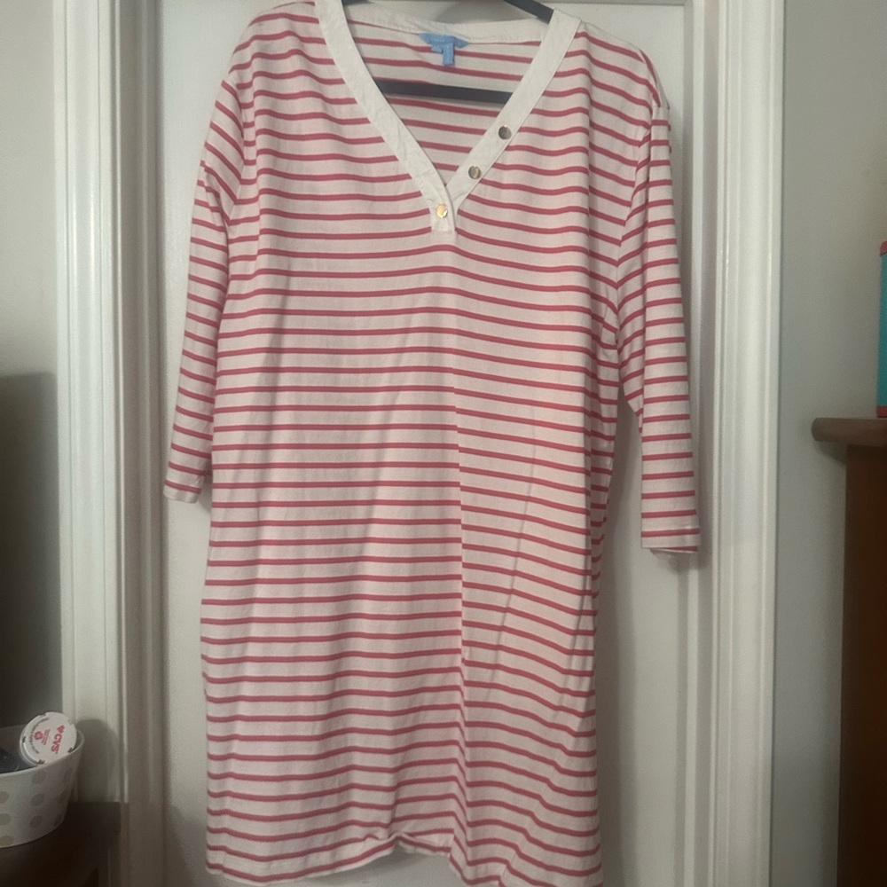 Draper James Red and White Striped Blouse